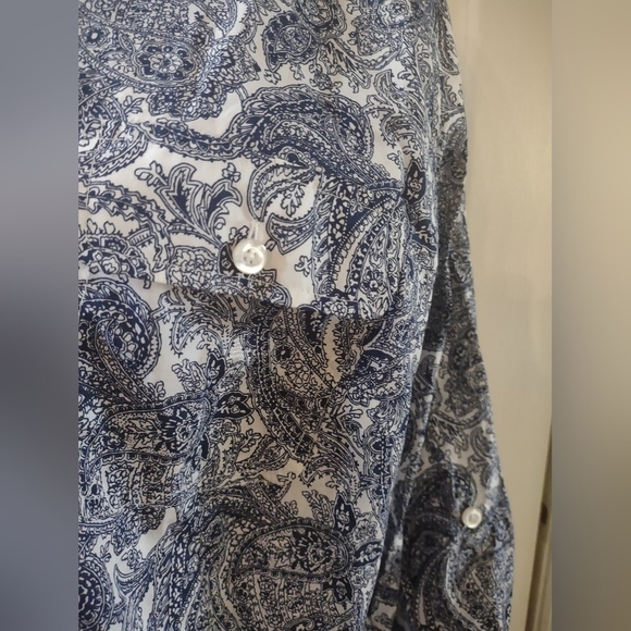 Talbot's paisley woman's plus size 2x button up long sleeve shirt top - Picture 3 of 8